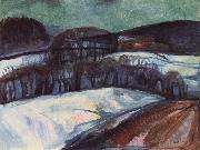 Edvard Munch The red house in the snow oil on canvas